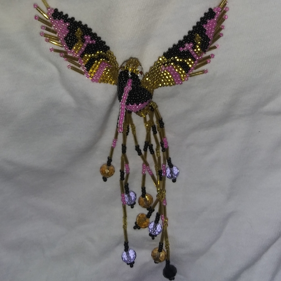 Hummingbird Loom Beaded Necklace - Picture 15 of 16